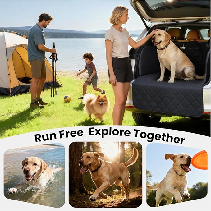 REEVAA SUV Cargo Liner for Dogs, Full Coverage Non-Slip Cargo Cover with Cushioned Sides to Protect Your Dog, Waterproof & Durable, Machine Washable Trunk Protector Mat (XL, Black)