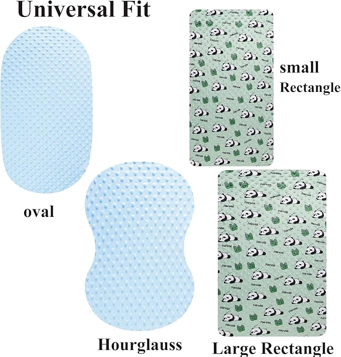 Dot Bassinet Sheet Set 2 Pack Stretch Fitted Cradle Sheets,Ultra Soft,Universal Fit Oval Rectangle Hourglass Pad/Mattress, for Baby Girls and Boys Light Blue, Panda