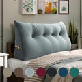Wedge Headboard Pillow Dorm Room Reading Pillow Back Support for Sitting Up in Bed Bolster Lumbar Cushion Body Positioning Bedrest Velvet 54in Light Gray Full