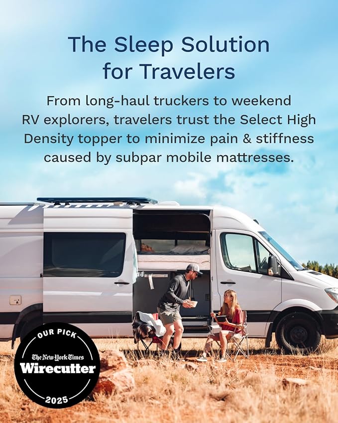 ViscoSoft 2 Inch Memory Foam Mattress Topper Short Queen - Select High Density Ventilated RV Mattress Pad - Premium Removable Rayon Cover