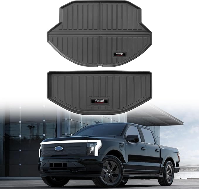 Front Trunk Mat for 2022-2026 Ford F150 Lightning Accessories Front Trunk Liner Upper and Lower Storage Liner Cargo Mat 2 Pcs All Weather TPE Protection Mat (for 2022-2026 Ford F-150 Lightning 2 Pcs)