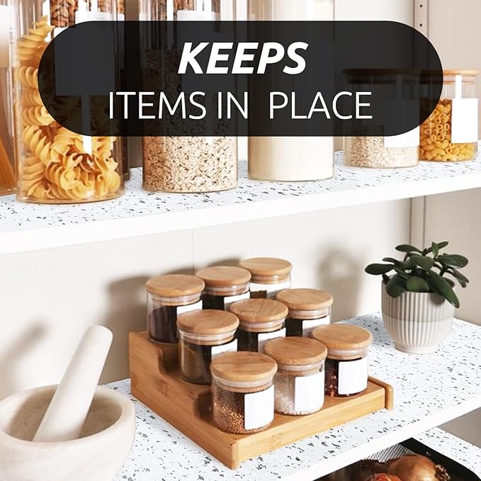 RAY STAR 12X120 Inch Shelf Liner for Kitchen Cabinets, Non-Adhesive Cabinet Liner Washable, PVC Drawer Liner for Dresser Non-Slip Bathroom (Stone)(5 Roll)