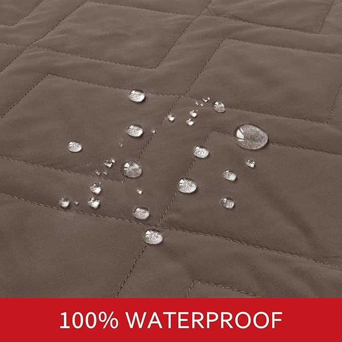 Moonsea Waterproof Blanket Dog Bed Cover with Non-Skid Bottom, Couch Cover for Dogs, Mattress Protector Furniture Protector, Bed Couch Sofa(86" X 82"), Chocolate