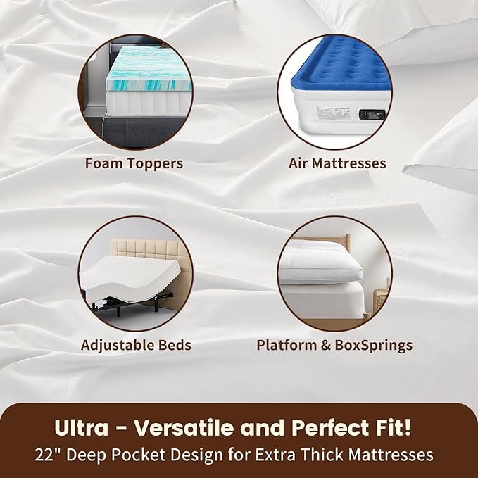 100% Linen Sheet Set Cal King Size Extra Deep Pocket Fits 18-24 Inch Mattress, Breathable & Soft, Smooth 6-Piece Set for Thick Mattresses Hotel Luxury Bedding（Cal King, Grey）