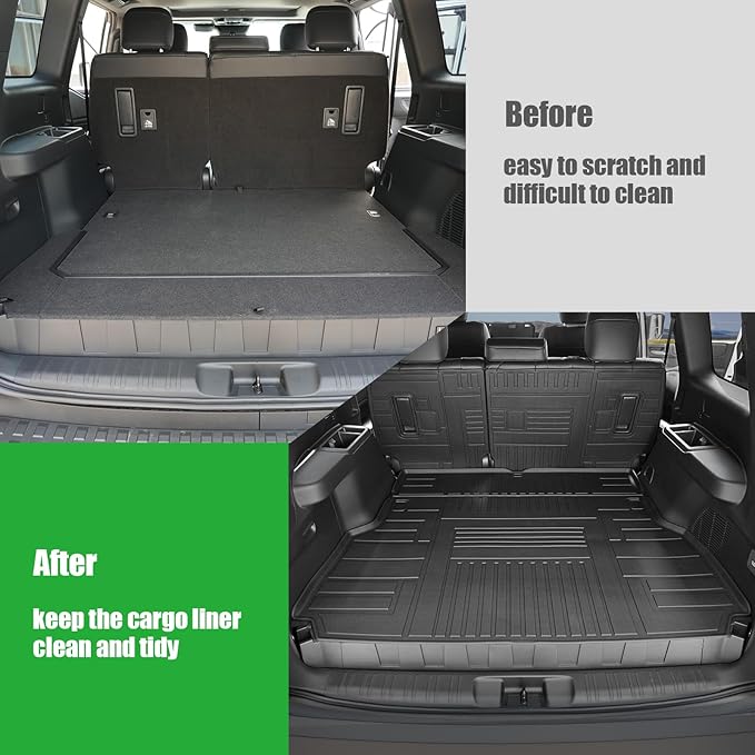 Cargo Mat for Toyota Land Cruiser 2026 2025 2024, Trunk Mat with Backrest Mat All Weather Protection Cargo Liner Replacement for 2025 Toyota Land Cruiser Accessories