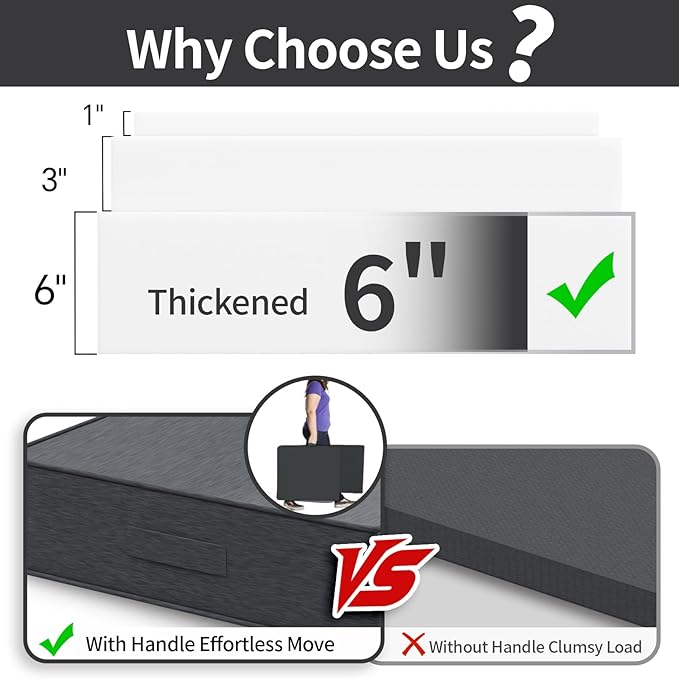 Outdoor Olefin Water-Resistant Deep Seat Cushion Set, 24''x 24''x 6'' Weather and Fade Resistant Patio Furniture Seat Cushion, Thickened Sofa Chair Pad with Straps for Lawn, Garden, Dark Gray