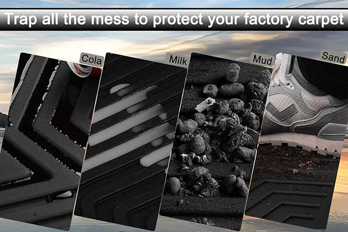 TPE Floor Mats Compatible with KIA Sportage Gas 2023-2026 Models，All Weather Protection 3D Waterproof Durable Anti-Slip TPE Floor Liners 1st ＆ 2nd Row Custom-fit Set Accessories （Non Hybrid Non PHEV）