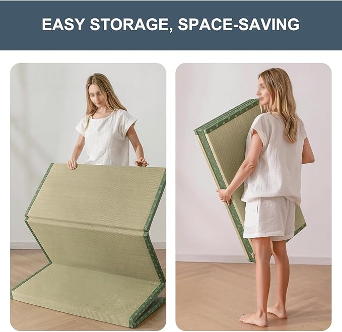 Folding Mattress Single, 3.5cm Trifold Mattresses Bed, Floor Foldable Mattresses, Space-Saving for Travel, Camping, Guest Bed, Studio, Dorm