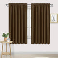 DWCN Blackout Curtains for Living Room Thermal Insulated, Energy Saving & Noise Reducing Bedroom Curtains, Brown, W 70x L 63 Inch, Set of 2 Rod Pocket Curtain Panels