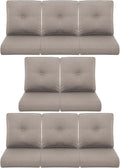 8-Piece Outdoor Patio Cushion Set - Fade & Water Resistant with Removable Olefin Cover, 22x24x4 Inch Memory Foam Cushions for Wicker Sectional Sofa – Grey/Buckle