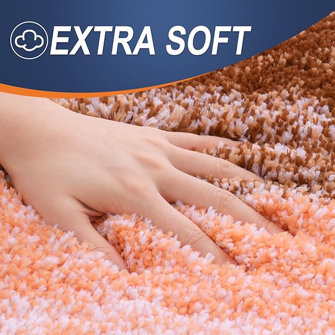 OLANLY Bathroom Rugs Mat 30x20, Extra Soft Absorbent Microfiber Bath Rugs, Rubber Backing, Quick Dry, Machine Washable Bath Mats for Bathroom Floor, Tub and Shower, Home Decor Accessories, Orange