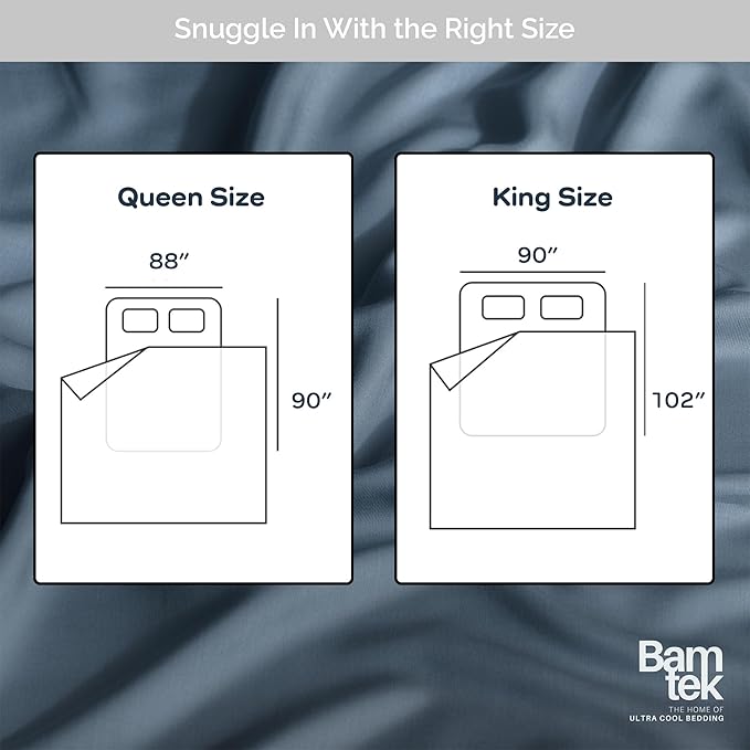 Duvet Cover Set - 100% Viscose Derived from Bamboo Duvet Cover King Size, 3 PC Luxury Cooling Duvet Cover for Hot Sleepers, Silky Buttery Soft Comforter Cover & 2 PC King Pillowcases, Storm