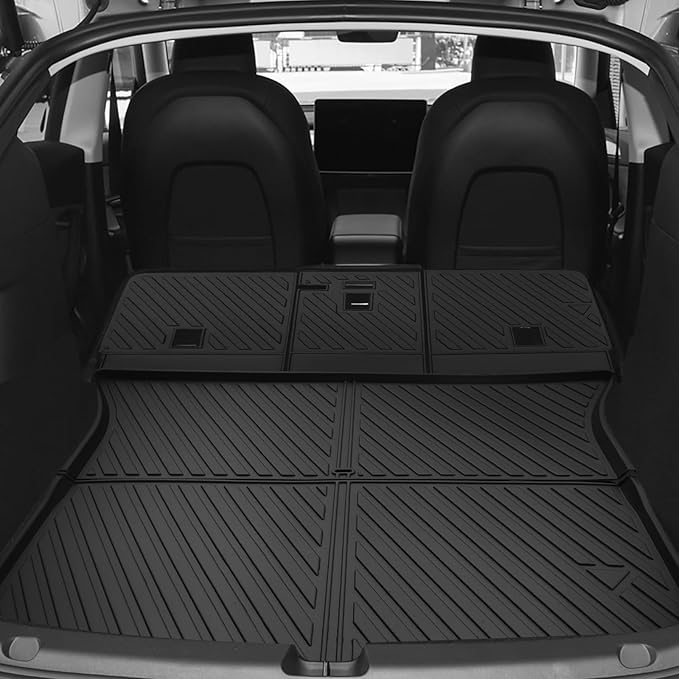 Custom Car Cargo Mats Trunk Liner All Weather TPE Protection Mat Accessories (for 2020-2024 Tesla Model Y 5 Seat)