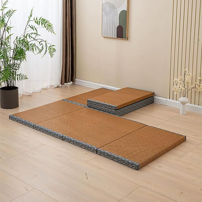 Japanese Traditional Tatami Mattress, Coconut Coir Tatami Mat, Foldable Japanese Floor Mattress,Futon Bed,Meditation Mats for Floor,Summer Sleeping Mat(100 * 200cm)