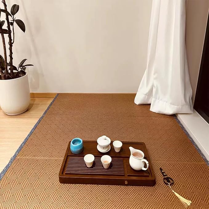 Japanese Traditional Tatami Mattress, Coconut Coir Tatami Mat, Foldable Japanese Floor Mattress,Futon Bed,Meditation Mats for Floor,Summer Sleeping Mat(100 * 200cm)