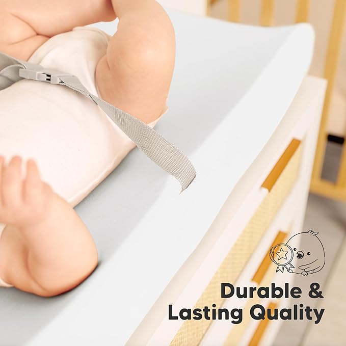 2-Pack Organic Changing Pad Covers for Girl, Boy, Neutral - 100% Cotton Changing Table Pad Cover, Soft Baby Nursery Diaper Changing Pad Sheets, Contour Changing Pads Liners, Change Pad Cover (Rose)