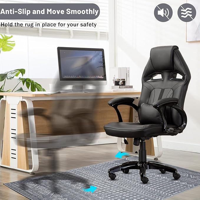 Office Chair Mat for Hardwood Floor&Tile Floor,36"X 48" Heavy Duty Desk Chair Mat for Hard Floors,Under Desk Rug for Rolling Computer Chair,Anti Slip,Low Pile Carpet Floor-Grey