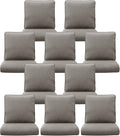 10-Piece Outdoor Patio Cushion Set - Fade & Water Resistant with Removable Olefin Cover, 22x24x4 Inch Memory Foam Cushions for Wicker Sectional Sofa – Grey/Regular
