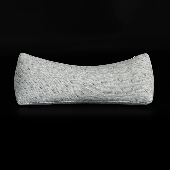 Buckwheat Neck Support Pillow Cervical Neck Cylinder Bolster Pillow Neck Pain Relief Breathable Comfortable for Back and Side Sleepers Round Pillows for Lunch Break Gray, 6x15 Inch
