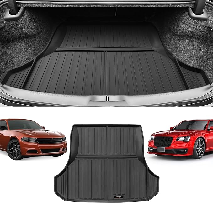 Custom for 2011-2023 Chrysler 300C/Dodge Charger Cargo Mats Trunk Liner All Weather TPE Protection Mat Accessories (for 2011-2023 Chrysler 300C/Dodge Charger)