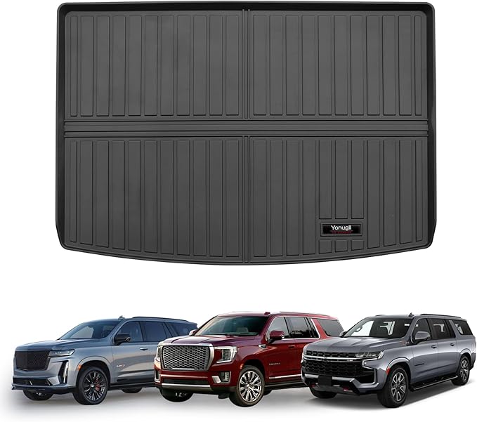 Custom Car Cargo Mats Trunk Liner All Weather TPE Protection Mat Accessories (for 2021-2026 Suburban/Yukon XL/Escalade ESV)
