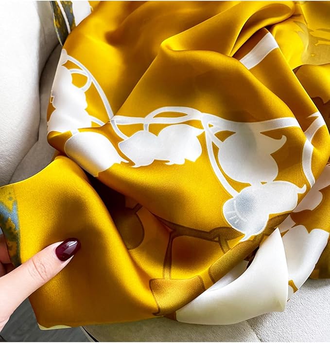 Fashion Scarves Scarf 100% Silk Feeling Scarf Silk Like Scarves Long Lightweight Sunscreen Shawls for Women