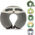 Niuniu Daddy Travel Neck Pillow - Pure Memory Foam Cervical Support Pillow for Sleeping on Airplane, Car, Train for Long Trips - Sloth Design for Kids Age 8+, Teens, Adults, Boys, Girls