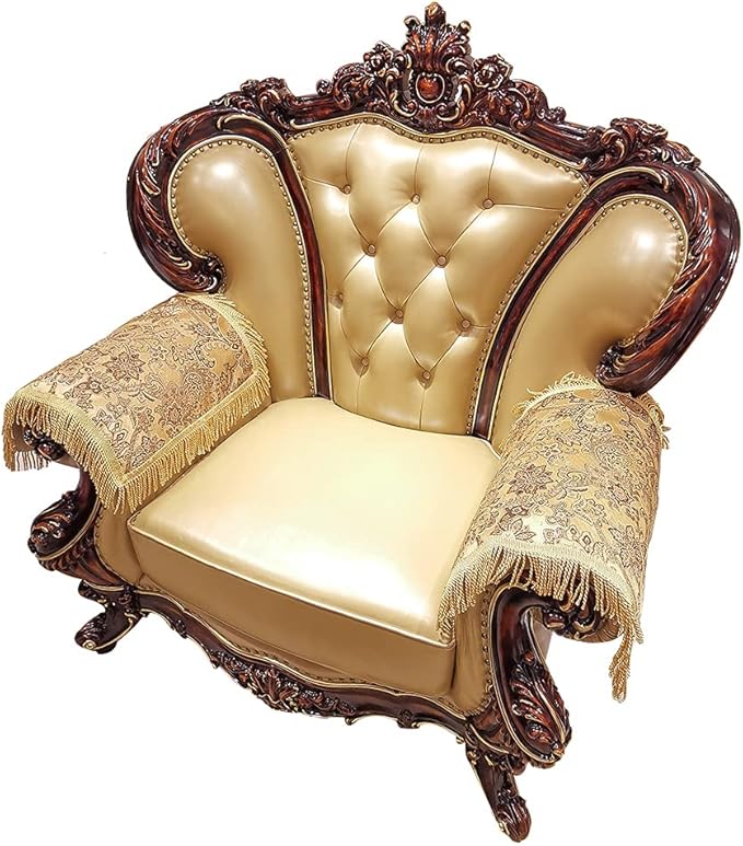 LUFEIJIASHI Luxury Couch Arm Covers,Washable Armrest Cover for Sofa,Anti Slip Recliner Chair Arm Covers Protectors for Leather Sofa Arm Cover Set of 2 (SBDB-Beige)