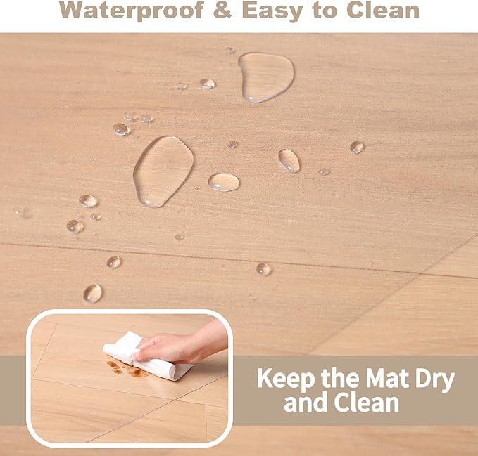 [Thickened to 2.0mm] 50"x60" Computer Chair Mat for Hardwood, PVC Office Mat for Hardwood Floor, Anti-Slip Rolling Chair Floor Protector,Vinyl Mats for Home, Under Desk Mats for Rolling Chairs