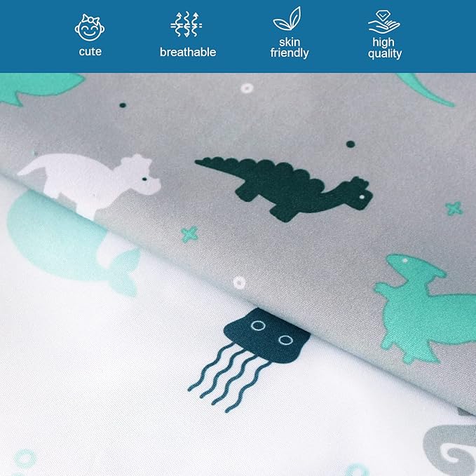 Changing Pad Cover for Boys Girls 2 Pack, Comfy & Breathable Changing Table Cover for 32''x16" Changing Table Pads, Diaper Changing Pad Cover, Dinosaurs & Ocean