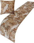 The HomeCentric Beige Bed Runner for King/Queen/Twin Cotton Decorative Bed Scarf 53"x18" Bed Runner Without Pillow Cover, Bird & Floral Bed Scarf Bedroom Décor Accent - Cockatoo Song