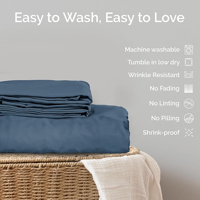 Duvet Cover Set - 100% Viscose Derived from Bamboo Duvet Cover Queen Size, 3 PC Luxury Cooling Duvet Cover for Hot Sleepers, Silky Buttery Soft Comforter Cover & 2 PC Queen Pillowcases, Storm