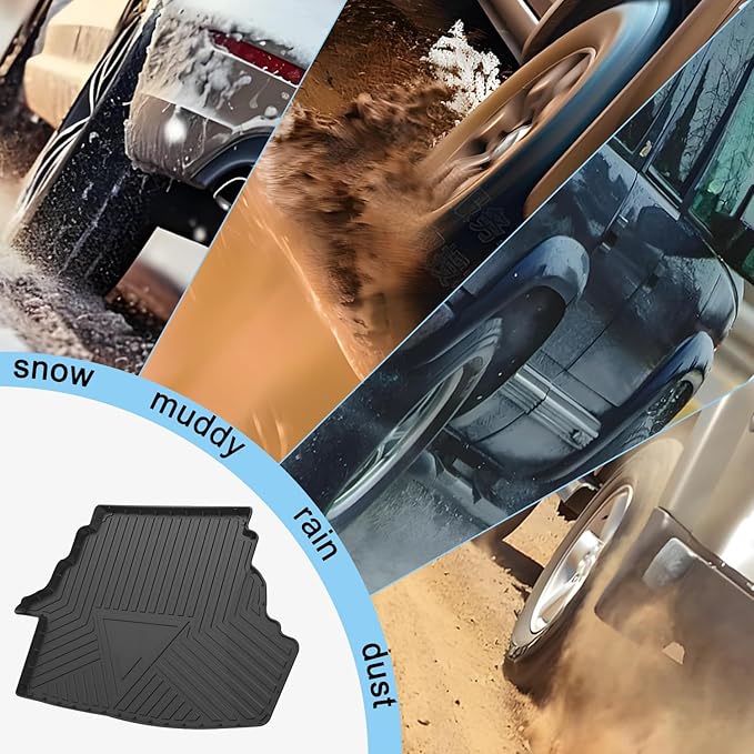 Camry Cargo Liners - All-Weather Protector 3D Custom-Fit Waterproof Durable Odorless TPO High-Raised Edge Flexible Rear Trunk Tray Floor mats Compatible with 2007-2011 Toyota Camry