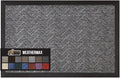 GORILLA GRIP 100% Waterproof All-Season WeatherMax Doormat, 47x35, Durable Natural Rubber, Stain and Fade Resistant, Low Profile, Indoor Outdoor Door Mats, Easy Clean Patio Entrance Mat, Steel Chevron