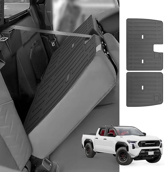 Custom for 2024 2025 2026 Toyota Tacoma Double Cab Rear Seat Backrest Mats All Weather TPE Protection Mat for Tacoma Double Cab Accessories (for 2024-2026 Toyota Tacoma Double Cab)