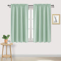 DWCN Blackout Curtains Room Darkening Thermal Insulated Bedroom Curtains Window Curtain Panels, 52 x 54 inches Long, Set of 2 Light Green Rod Pocket Drapes