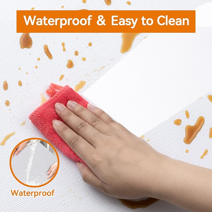 Shelf and Drawer Liner for Kitchen Cabinets Non-Adhesive, Strong Grip Non-Slip Thickened Cabinet Liners for Shelves, Waterproof Mats for Dresser Cupboard, White, 12 in x 10 Feet