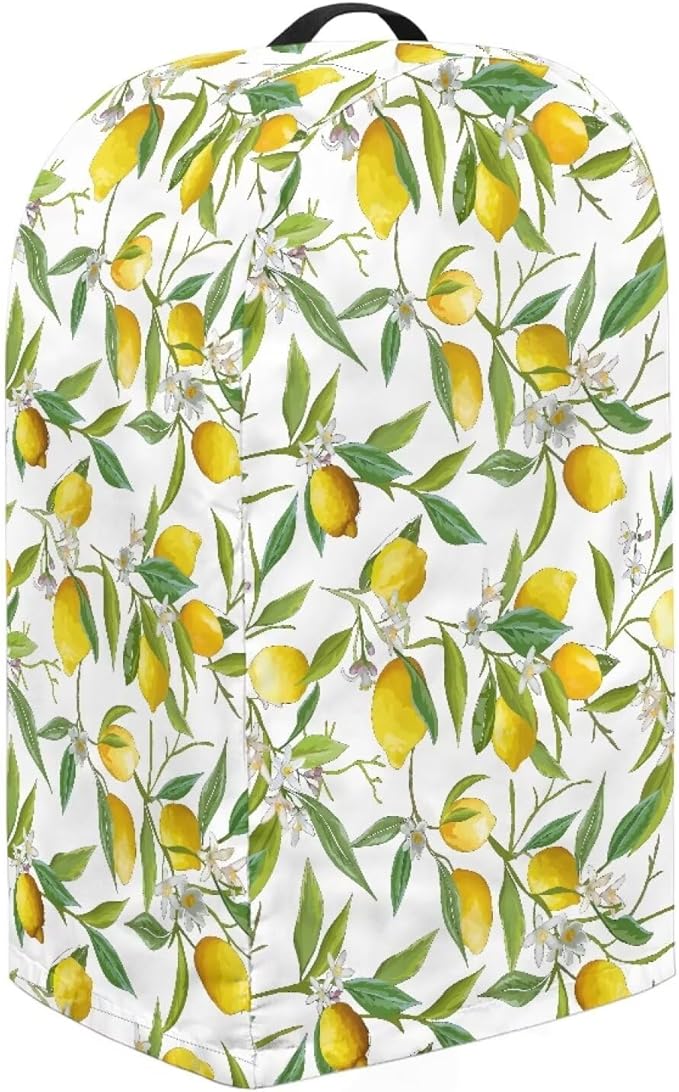 Lemon Leaf Pattern Art Blender Cover Turtle Mixer Hood Cover Dust Cover Washable Appliance Cloth Protector with Top Handle Proof with Durable Handle