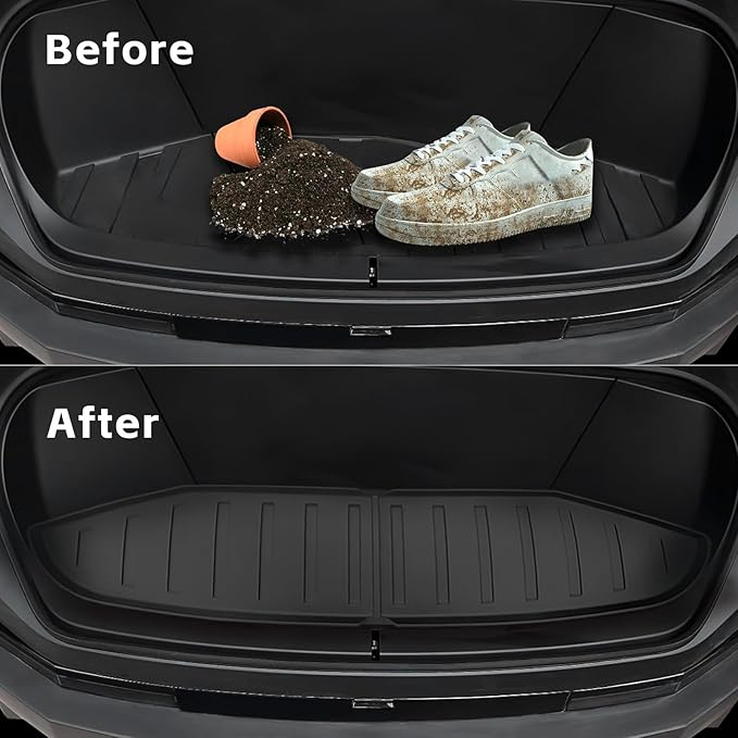 3Pcs for Tesla Cybertruck Trunk Mats Accessories 2024 2025 Custom Fit All Weather TPE Cargo Liner,Heavy Duty Pickup Truck Bed/Lower/Frunk Mat