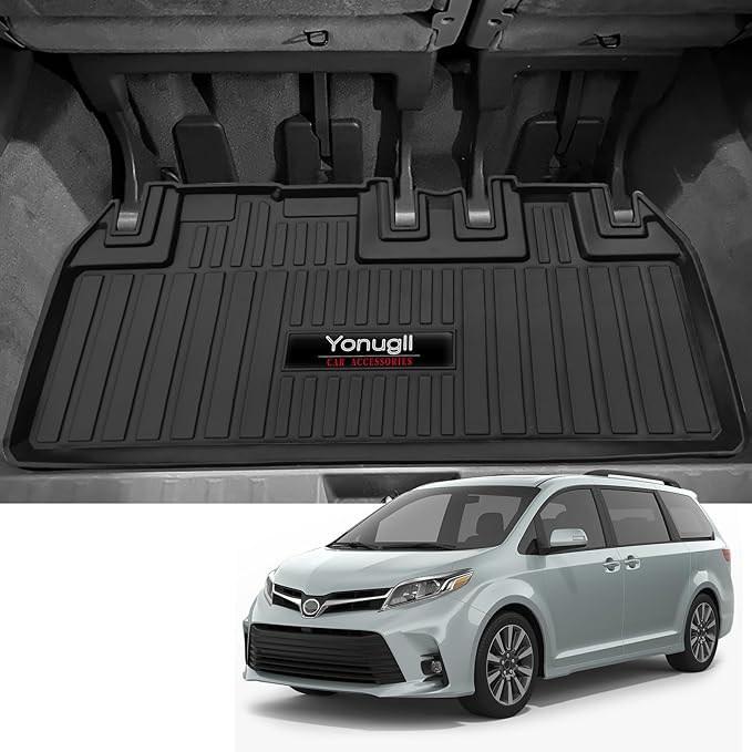 Custom Car Cargo Mats Trunk Liner All Weather TPE Protection Mat Accessories (for 2011-2019 Toyota Sienna)