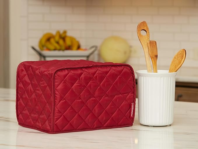 Covermates Keepsakes Toaster Cover - Dust Protection - Stain Resistant - Washable Appliance Cover, Red
