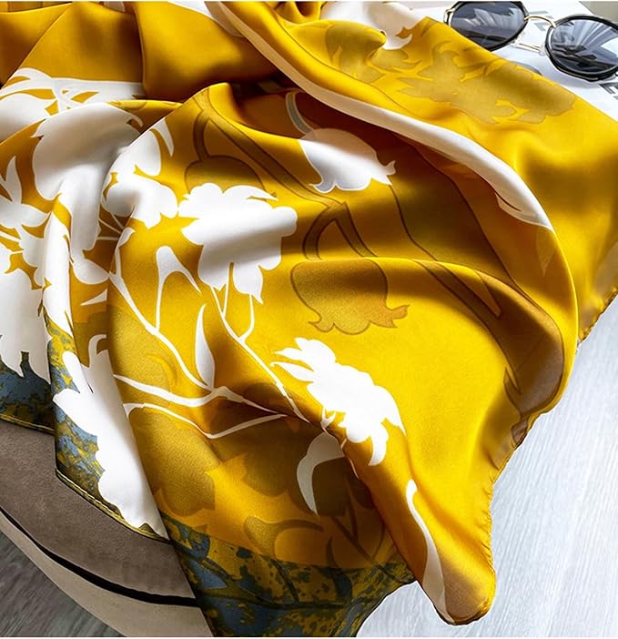 Fashion Scarves Scarf 100% Silk Feeling Scarf Silk Like Scarves Long Lightweight Sunscreen Shawls for Women