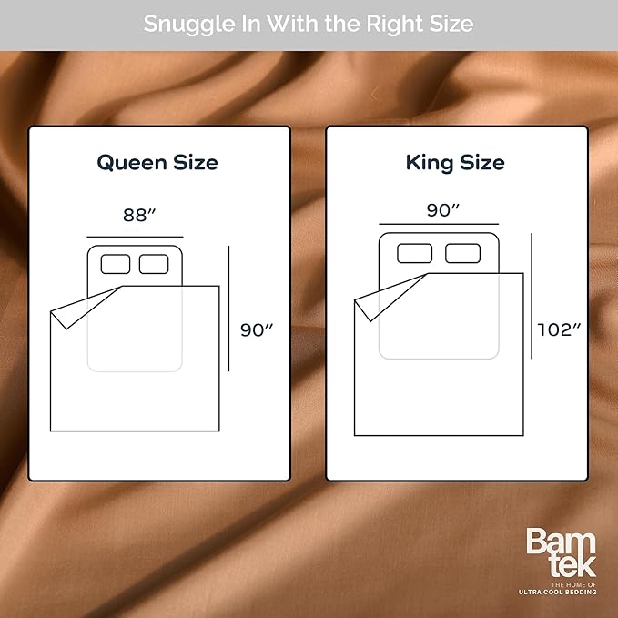 Duvet Cover Set - 100% Viscose Derived from Bamboo Duvet Cover Queen Size, 3 PC Luxury Cooling Duvet Cover for Hot Sleepers, Buttery Soft Comforter Cover & 2 PC Queen Pillowcases, Almond