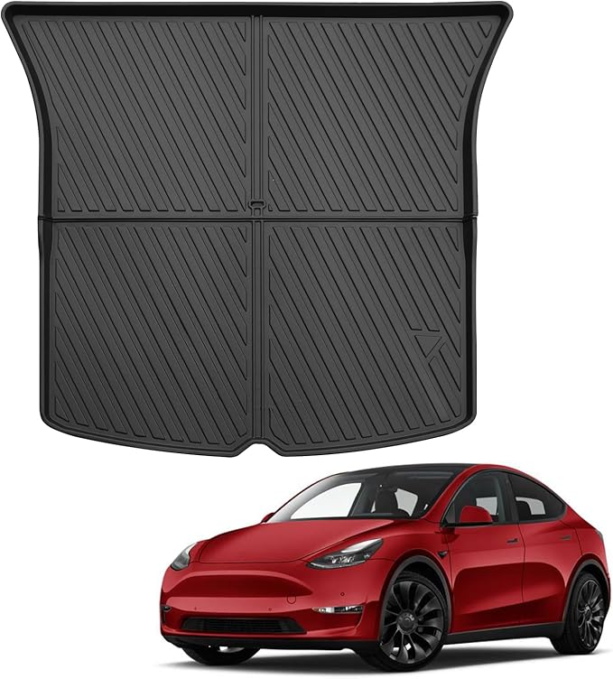 Custom Car Cargo Mats Trunk Liner All Weather TPE Protection Mat Accessories (for 2020-2024 Tesla Model Y 5 Seat)