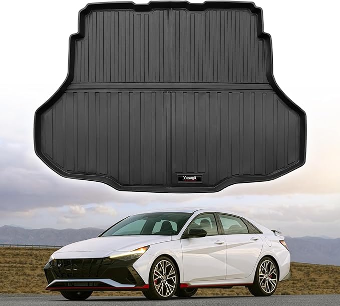 Custom Car Cargo Mats Trunk Liner All Weather TPE Protection Mat Accessories (for 2021-2025 Hyundai Elantra)