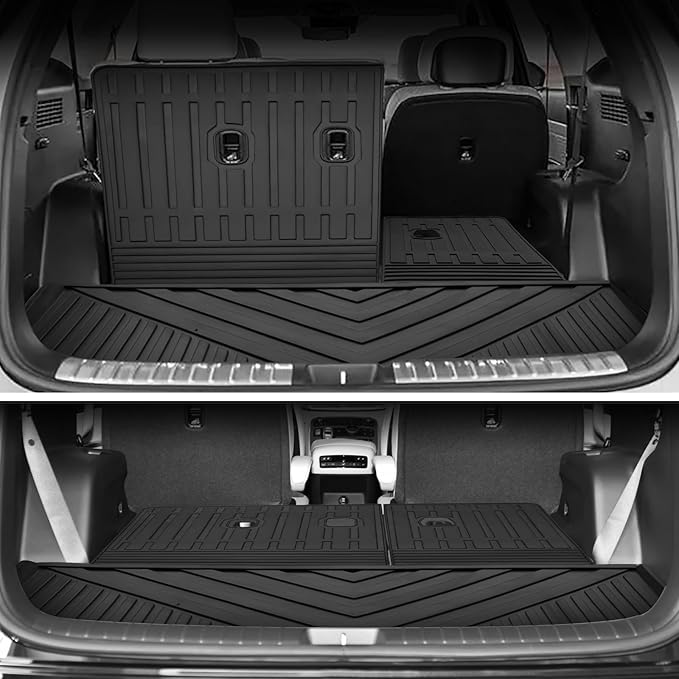 Custom for 2020-2025 Hyundai Palisade Cargo Mats Trunk Liner with 3rd Rear Seat Backrest Mat All Weather TPE Protection Mat Accessories (for 2020-2025 Hyundai Palisade)