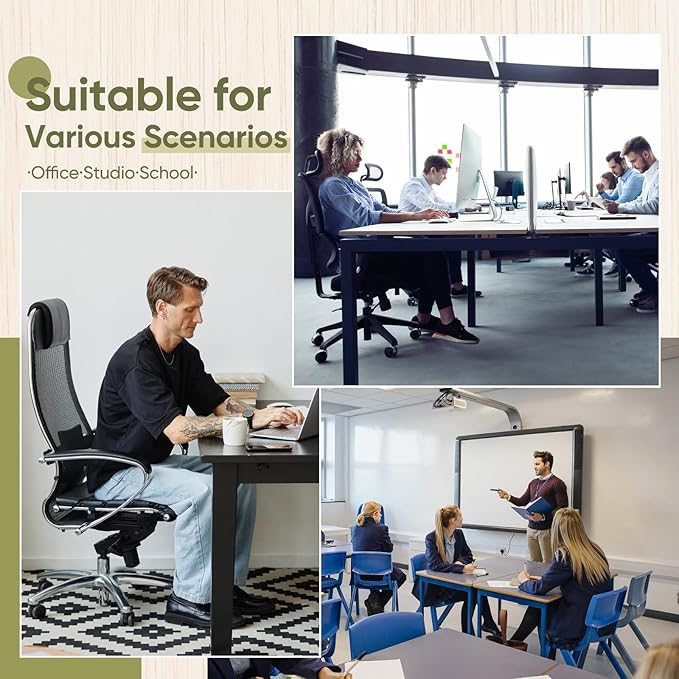 Office Chair Mat for Carpet & Hardwood, Upgraded 48" x 72" Tempered Glass Chair Mat for Office Home, with 4 Anti-Slip Pads