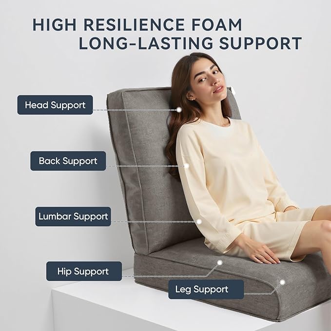 Outdoor Rattan Chair Cushions 2 Packs - Outside Durable Thick Replacement Back and Seat Cushion 22x24 with Zipper Cover for Patio Glider Rocking Chairs Loveseat Couch – Grey/Regular