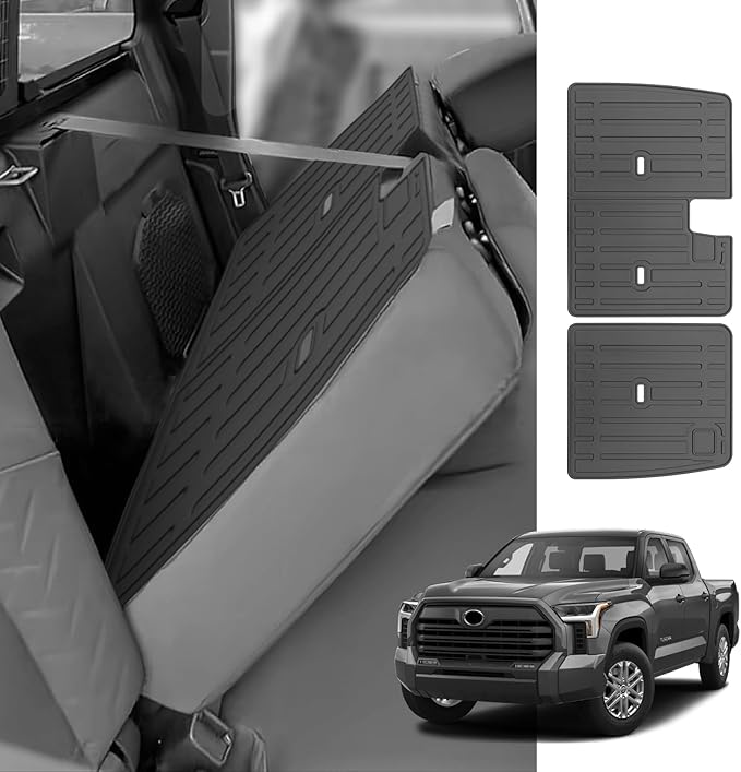 Custom for 2022-2025 2026 Toyota Tundra CrewMax Rear Seat Backrest Mats All Weather TPE Protection Mat Accessories (for 2022-2026 Toyota Tundra CrewMax)