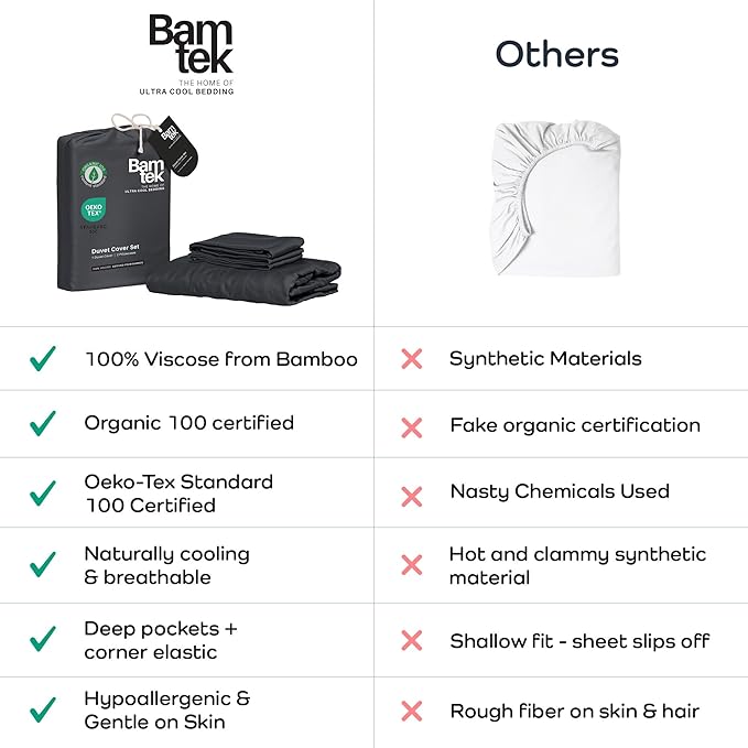 Duvet Cover Set - 100% Viscose Derived from Bamboo Duvet Cover King Size, 3 PC Luxury Cooling Duvet Cover for Hot Sleepers, Buttery Soft Comforter Cover & 2 PC King Pillowcases, Charcoal